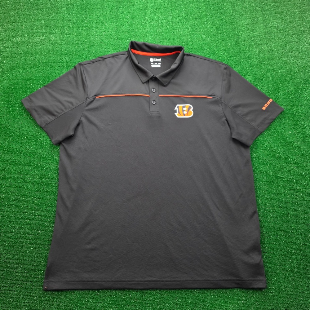 Cincinnati Bengals NFL Team Apparel Performance Polo Mens 2XL Black Football
